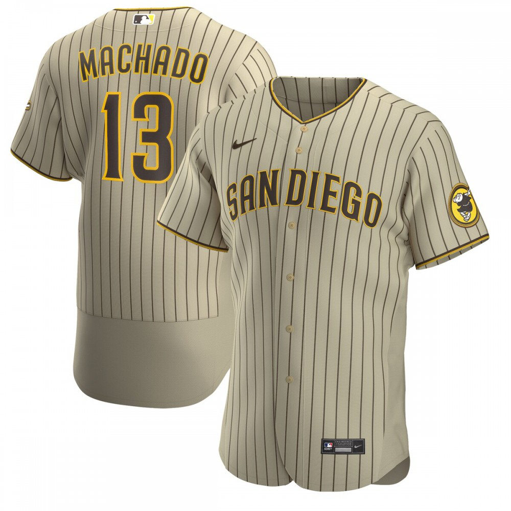 Manny Machado San Diego Padres Alternate Authentic Player Jersey - Tan/Brown-Pro Kit Vault | Brand New 26/27 Sports Jerseys
